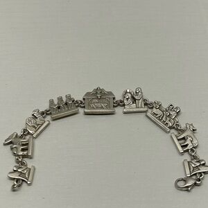 James Avery Sterling Silver .925 Nativity Link Bracelet - 7" Small Beautiful